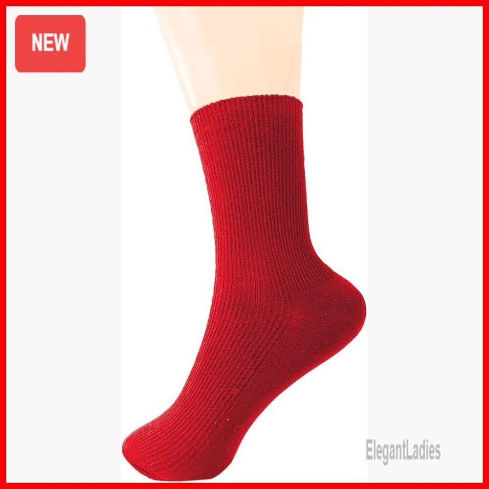 Women's Cotton Ribbed Athletic Crew Socks for Running Casual Wear